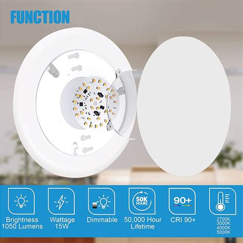 junction box mounted led lights lowe's|ECOELER 6 Inch LED Low Profile Surface Mount .